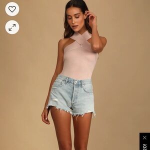 Lulu’s Don't Cross Me Beige Sweater Knit Sleeveless Bodysuit